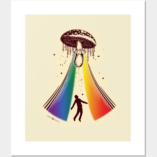 Mushroom Alien Abduction Posters and Art